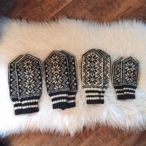 Handmade family mittens